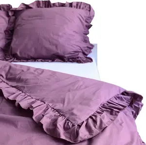 Постельное белье с оборками, пододеяльник для спальни 140х200 см, ретро-розовый EDANTI