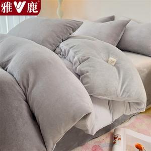 Yalu Пододеяльник 220х240 см, утолщенный молочный вельвет, градиентный серый