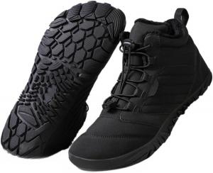 Зимние ботинки ZQW для женщин и мужчин, высокие с искусственным мехом, термоизоляцией, на шнуровке, противоскользящие, водонепроницаемые, для активного отдыха и походов, Black