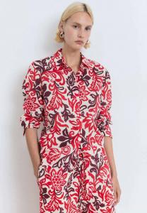 Блузка на пуговицах PRINTED Mango, кремовый