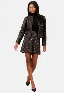 Укороченный блейзер прямого кроя с начесом Lipsy, Brown Animal Print