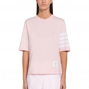 Футболка с рукавом-четырехклинкой THOM BROWNE, розовый