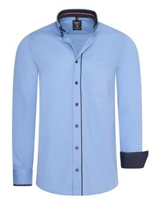 Деловая рубашка в стиле casual с эффектом эластичности синего цвета. Rusty Neal