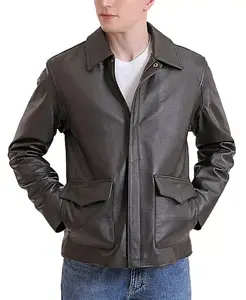 Мужская кожаная куртка в стиле рейдеров Legend Jacket Indy-Style Landing Leathers, коричневый