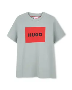 Детская хлопковая футболка Hugo, бирюзовый