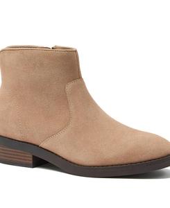 Женские замшевые ботильоны на молнии с декоративной отделкой Lands' End, Taupe