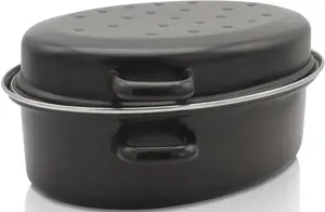 Жаровня эмалированная Krüger с хромированным ободком, черный