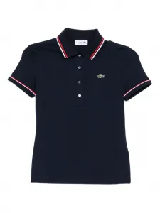 Рубашка поло с вышитым логотипом Lacoste, синий