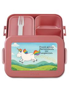 Mr. & Mrs. Panda Дизайн бенто-бокса «Единорог: Весело» с надписью, пастельно-красный цвет
