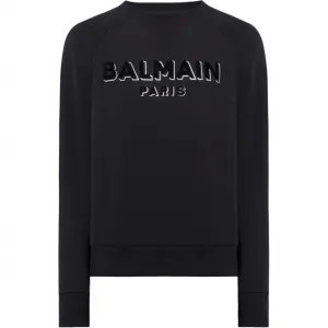 Свитшот с логотипом BALMAIN, черный