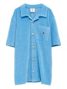 Полосатая рубашка с коротким рукавом Casablanca, синий