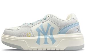 Кроссовки MLB Chunky Liner Skateboarding Shoes Unisex Low-top White/blue, светло-серый