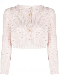 Кардиган рыхлой вязки с пайетками Fabiana Filippi, розовый