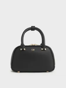 Кожаная сумка с верхней ручкой Charles & Keith, цвет Black