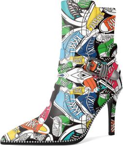 Ботильоны Zamikoo для женщин, высокие каблуки-стилеты, заостренный носок, украшены бусинами, осенние короткие ботинки с пряжкой, перекрестным ремешком и боковой молнией