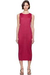 Новинка июня: базовое платье макси 4 цветных оттенка Pleats Please Issey Miyake, цвет carmine