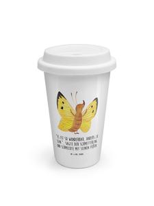 Mr. & Mrs. Panda Термокружка с бабочками и изображением лимонной бабочки... белого цвета