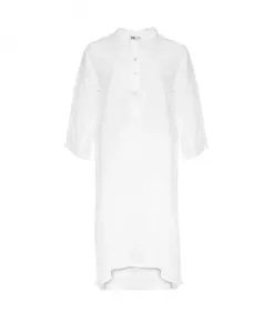 Длинное льняное платье-рубашка белого цвета Tiffany, белый