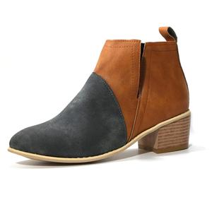 Женские ботильоны HINDOLA на каждый день с вырезами, на невысоком каблуке, с заостренным носком миндалевидной формы, массивным каблуком, замшевые, Стиль Челси, 9.5-10 Brown