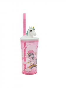 Детский 3D-стаканчик с трубочкой, 360 мл Unicorn