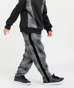 Длинные зауженные брюки на флисовой подкладке с принтом «Глен»/Комплект Comme Ca Ism, цвет Black