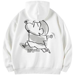 Толстовка унисекс Crayon Shinchan/Crayon Shinchan, Белый флис на подкладке и утолщенный