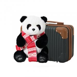 Christmas Collection, плюшевая кукла Панда в шарфе, высота 28 см, длина 28 см SENDEN'S, scarf panda [gift box dark]