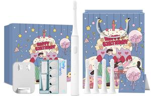 Электрическая зубная щетка mi t100 с usb-зарядкой, звуковая вибрация, импортные мягкие щетинки Xiaomi, белый