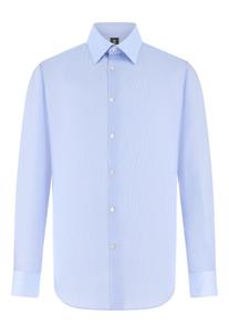 Boggi Milano Деловая рубашка приталенного кроя Slim fit в светло-голубом цвете