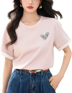 Женская футболка с круглым вырезом и коротким рукавом