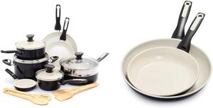 Набор кастрюль и сковородок GreenPan Rio с керамическим антипригарным покрытием без ПФАС, 16 предметов, черный