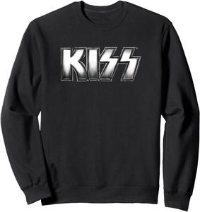 Толстовка с металлическим логотипом Kiss, черный