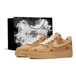 Nike Кроссовки Air Force 1 All Over Print Brown износостойкие и легкие низкие скейтборд обувь унисекс Wheat