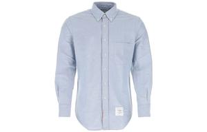 Оксфордская рубашка с воротником и пуговицами THOM BROWNE, Светло-голубая