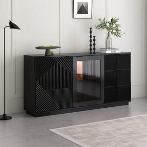 Mikemijia Комод 150х40х80 см для кухни и столовой из белого ДСП, 2 дверцы