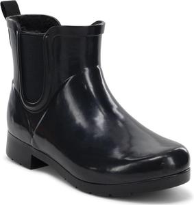Женские водонепроницаемые ботильоны Chooka Chelsea - утепленные плюшем, удобные дождевые ботинки на низком каблуке, Black/Black