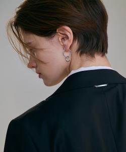 серьги-кольца в виде цепочки