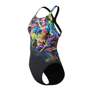 Купальник Speedo FL Placement Printed PowerBack, черный
