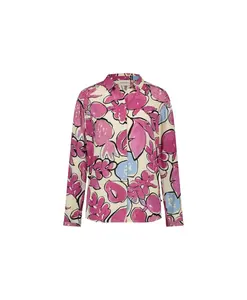 Фиолетовая блузка с длинными рукавами и принтом Fabienne Chapot, мультиколор