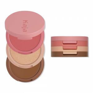 Румяна Play Bento Cream Bronzer, Powder Blush & Highlighter Trio Kaja, Cloud Latte