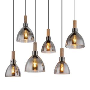 Подвесной светильник Globo Lighting Mattea, цветное стекло/железо - количество языков пламени: 6