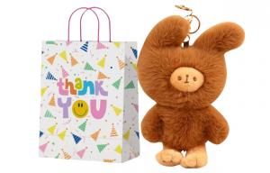 Плюшевый кулон милый кролик свитер куклы высота 20см Mise, коричневый