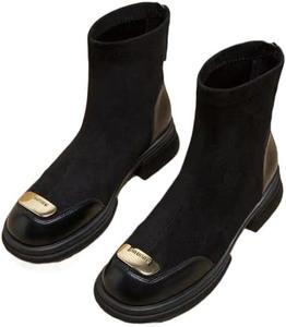 Женские челси ботинки модные на платформе слипоны с массивной подошвой Hhhchpm, Black [Velvet]