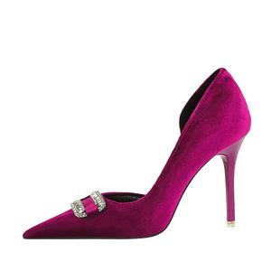 QITUMAUL Тонкие каблуки на шпильке женские фиолетовые [высота каблука 10 см], цвет Purple[Heel Height 10cm]