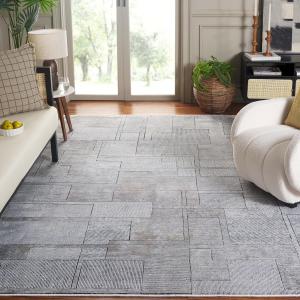 Ковер SAFAVIEH, 275 x 366 см, Signature Collection, Grey & Black, современный дизайн, идеально для гостиной, столовой, спальни (SIG730G)