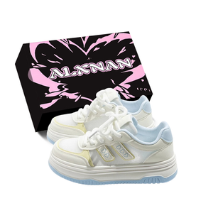 Alxnan Низкие женские кроссовки для скейтбординга бежево-синего цвета