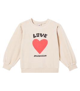 Толстовка Heart из хлопковой смеси с велюром Jellymallow, Light Beige