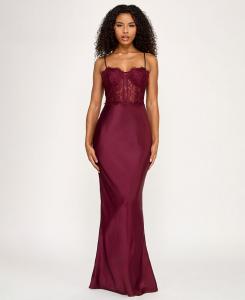 Платье для юниоров с кружевной отделкой и бюстье City Studios, Wine