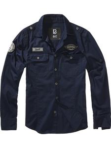Рубашка Luis Vintage Shirt Long Sleeve синего цвета Brandit