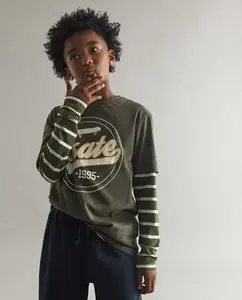 Футболка с принтом базовая Sfera, цвет Kaki